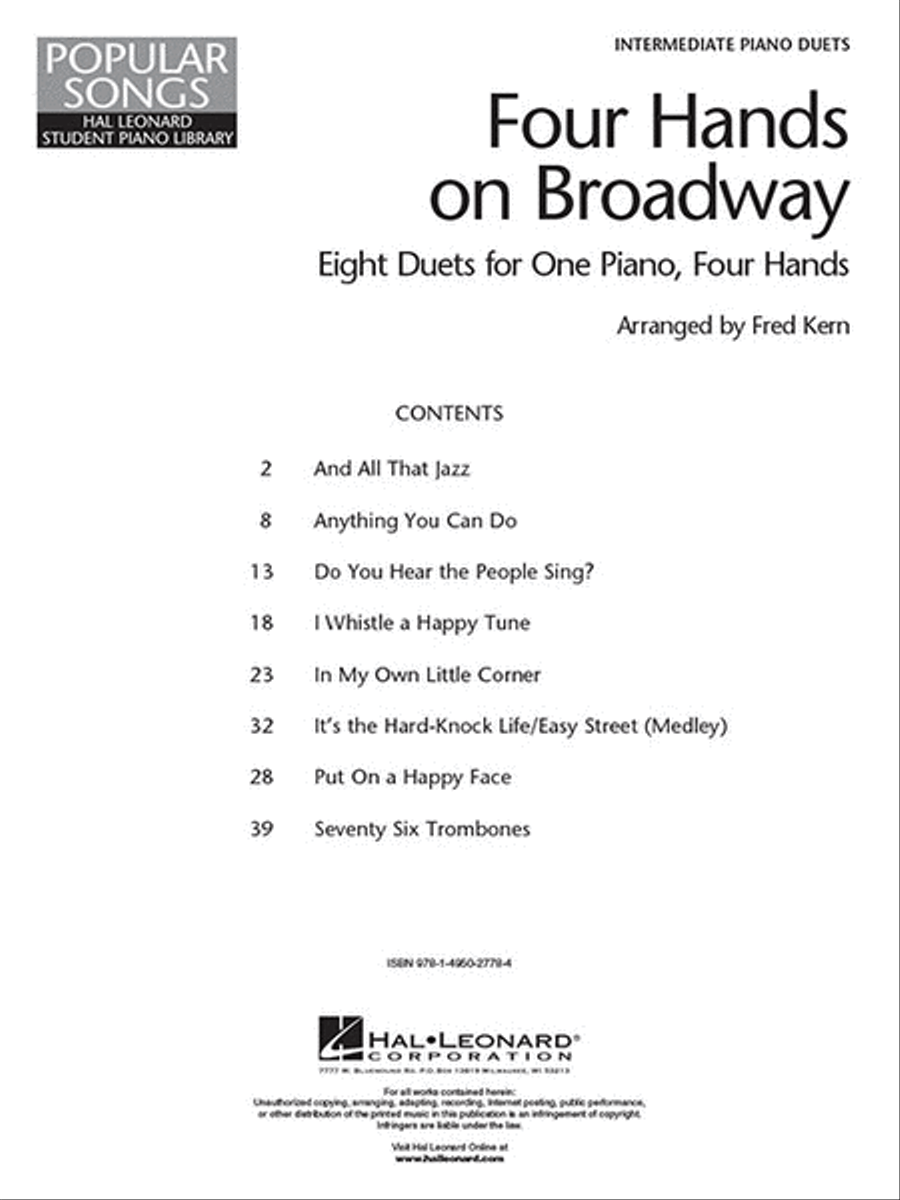 Four Hands on Broadway Four Hands on Broadway Piano Method scores gallery preview page 2