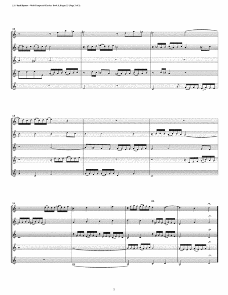 Prelude 23 from Well-Tempered Clavier, Book 1 (Clarinet Quintet) image number null