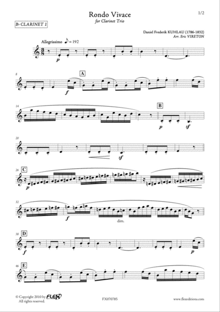 Rondo Vivace Clarinet Trio scores gallery preview page 6
