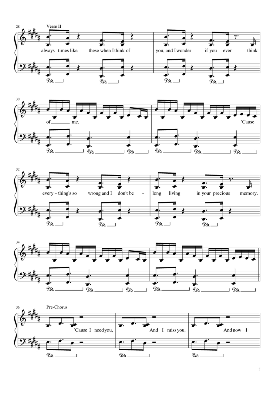 A Thousand Miles Easy Piano scores gallery preview page 3