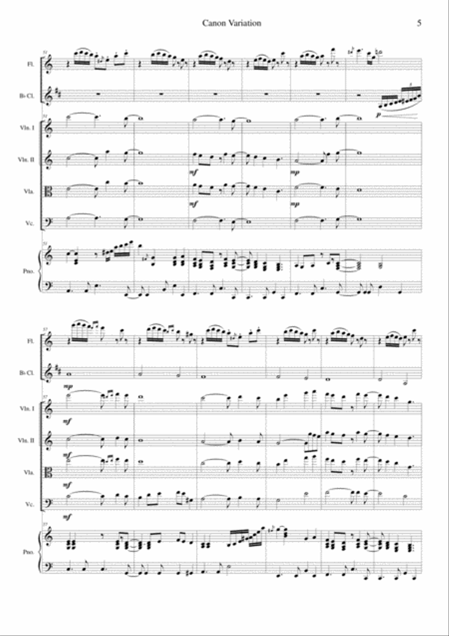 Canon Variation (Jazz Version) Orchestra scores gallery preview page 5