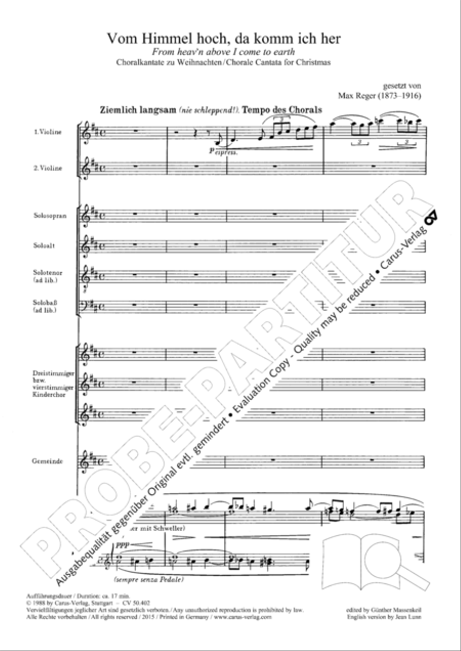 From heav'n above to earth I come (Vom Himmel hoch, da komm ich her) SSAA scores gallery preview page 4