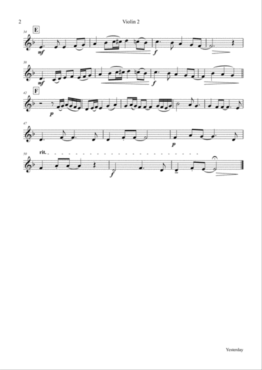 Yesterday String Quartet scores gallery preview page 6