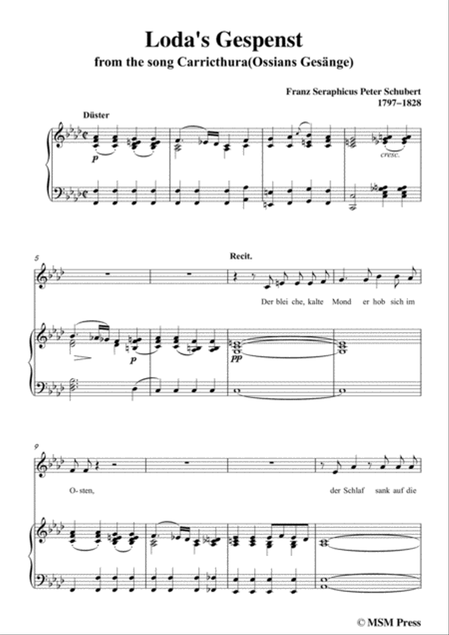 Schubert-Loda’s Gespenst,in f minor,D.150,for Voice and Piano Voice Solo scores gallery preview page 3
