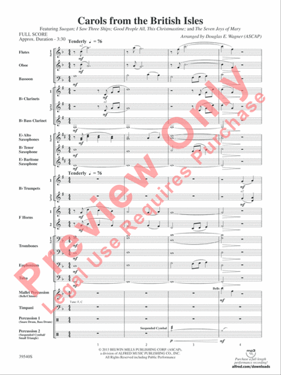 Carols from the British Isles Concert Band scores gallery preview page 4