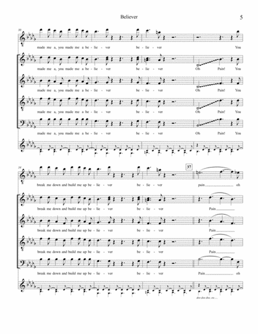 Believer - SATB acappella image number null