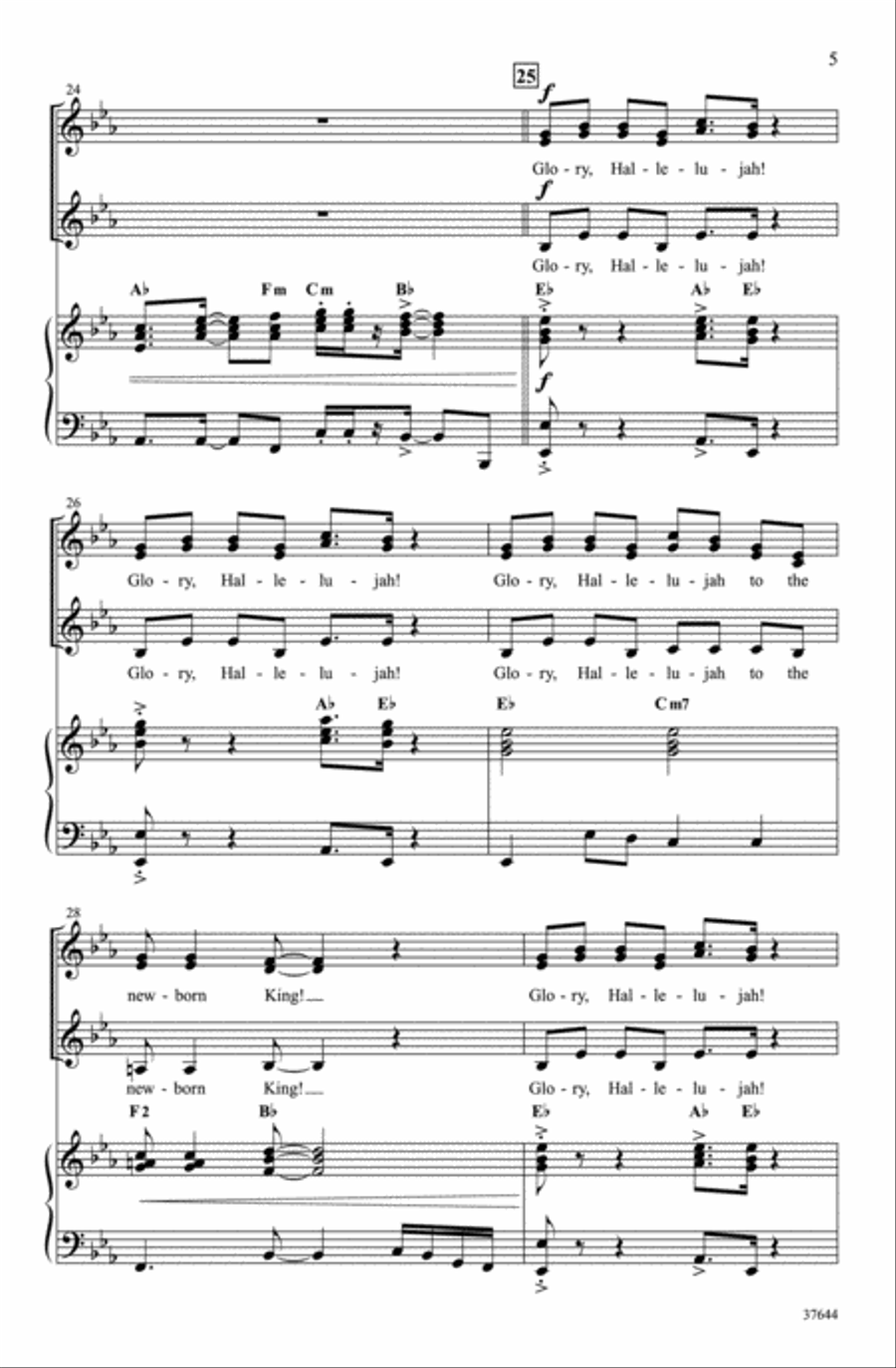 Christmas Glory Hallelujah SSA scores gallery preview page 4