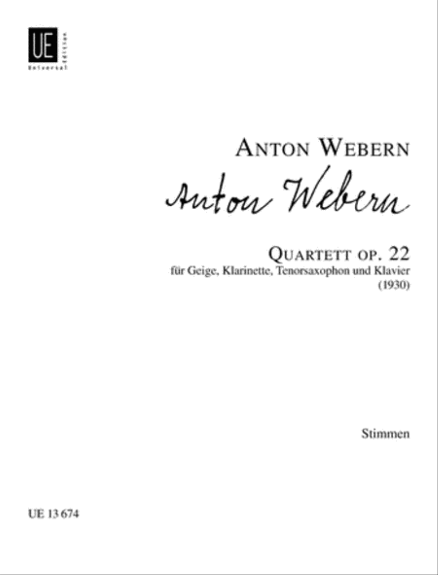 Quartet, Op. 22, Parts Chamber Music scores gallery preview page 1