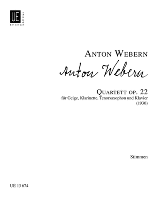 Book cover for Quartet, Op. 22, Parts
