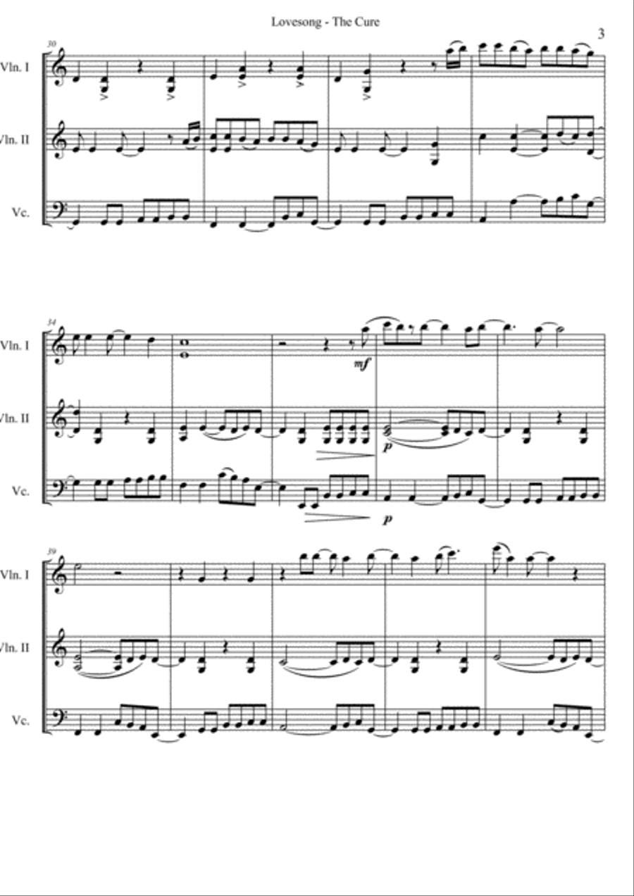 Lovesong Lovesong String Trio scores gallery preview page 3