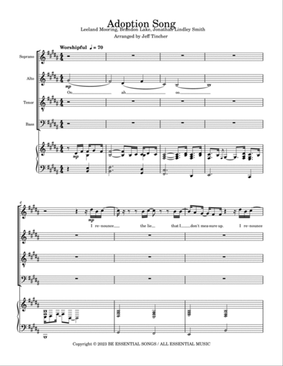 Adoption Song 4-Part scores gallery preview page 2
