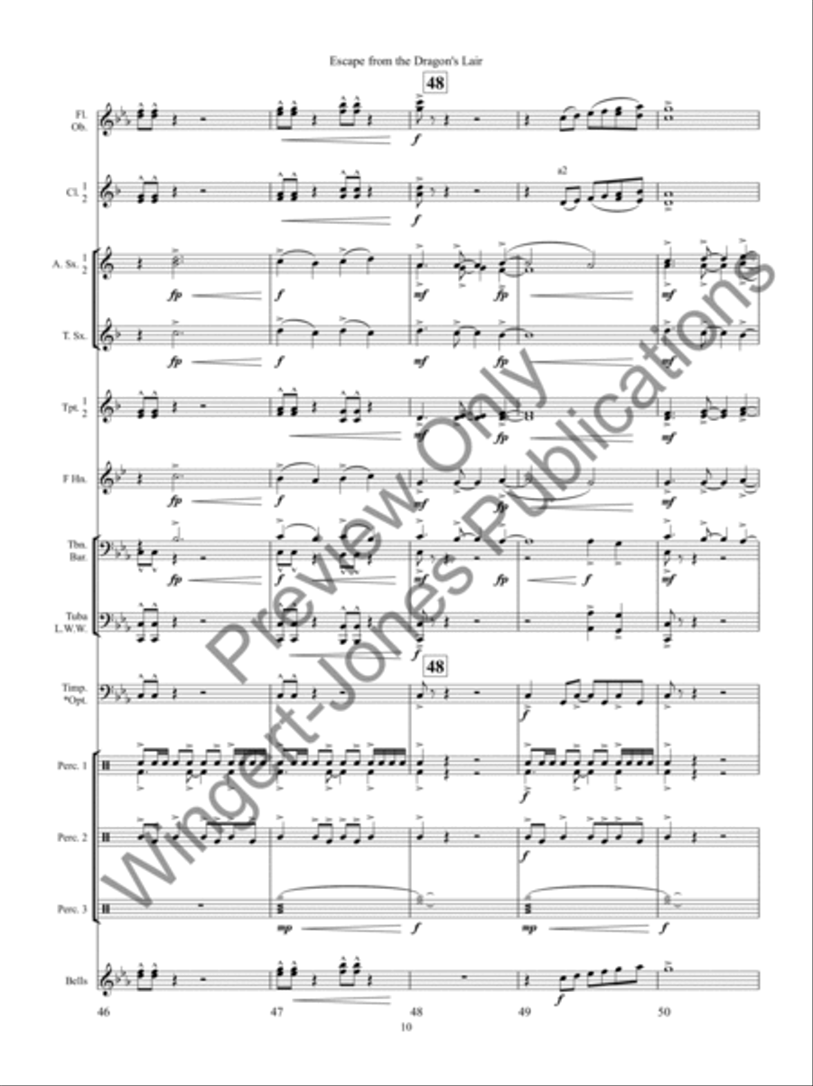 Escape from the Dragons Lair Concert Band scores gallery preview page 14