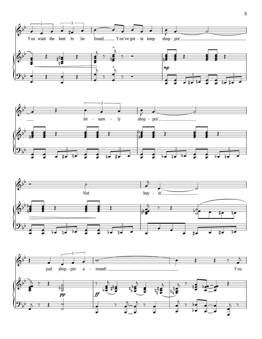 Shopping Around Piano, Vocal scores gallery preview page 5