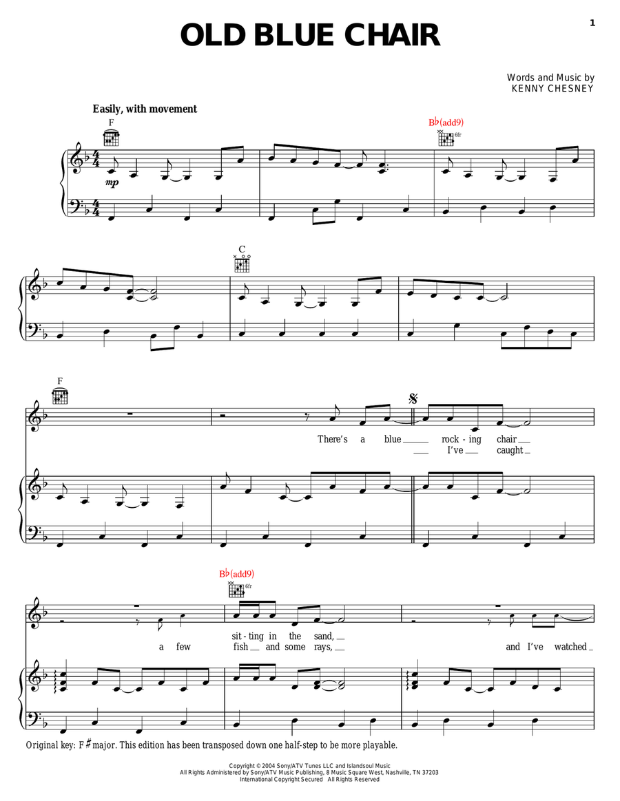 Old Blue Chair Guitar scores gallery preview page 1