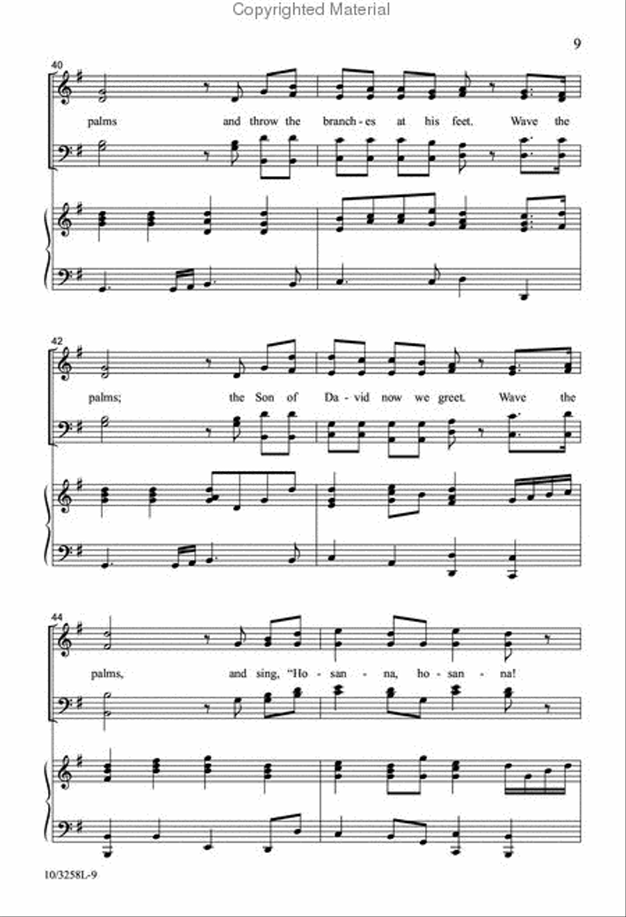 Wave the Palms, Hosanna! Wave the Palms, Hosanna! 4-Part scores gallery preview page 8