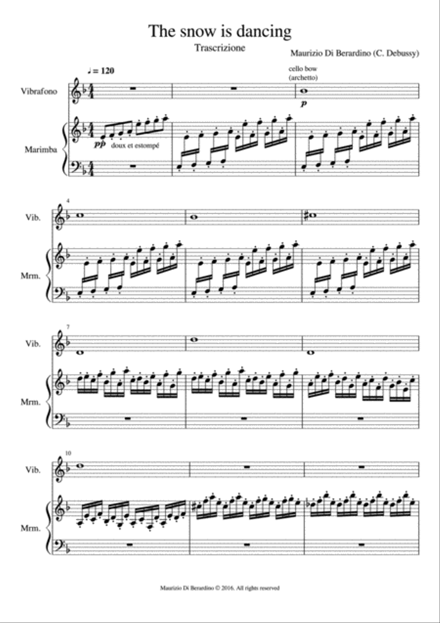 The snow is dancing Marimba scores gallery preview page 6