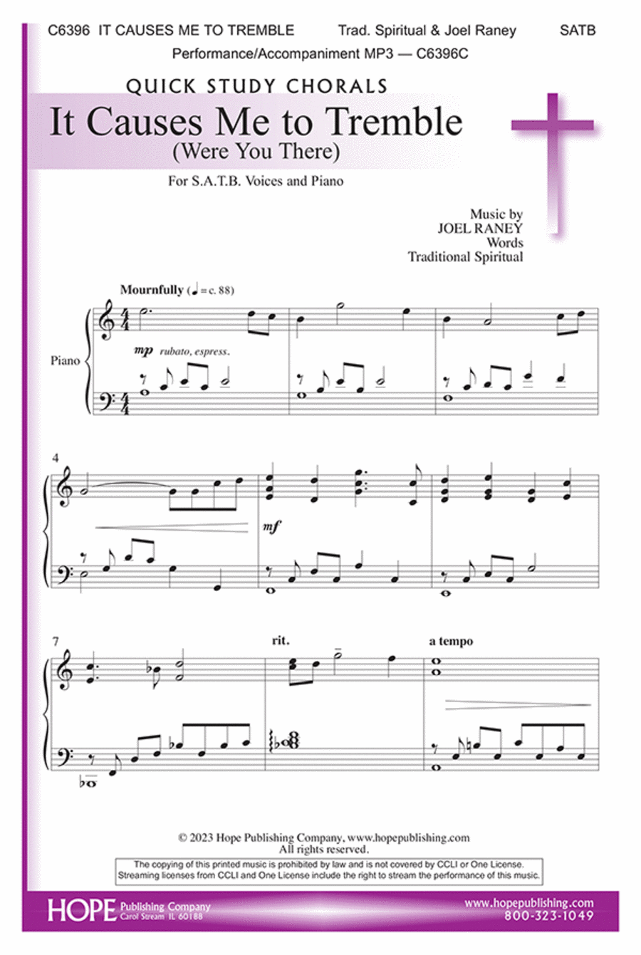 It Causes Me To Tremble (Were You There) 4-Part scores gallery preview page 1