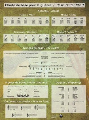 Charte de base pour la guitare, Poster 3’x4’