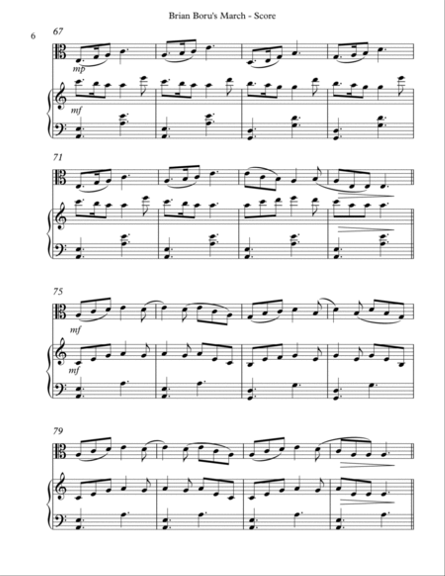 Brian Boru’s March, Duet for Viola and Harp String Duet scores gallery preview page 6