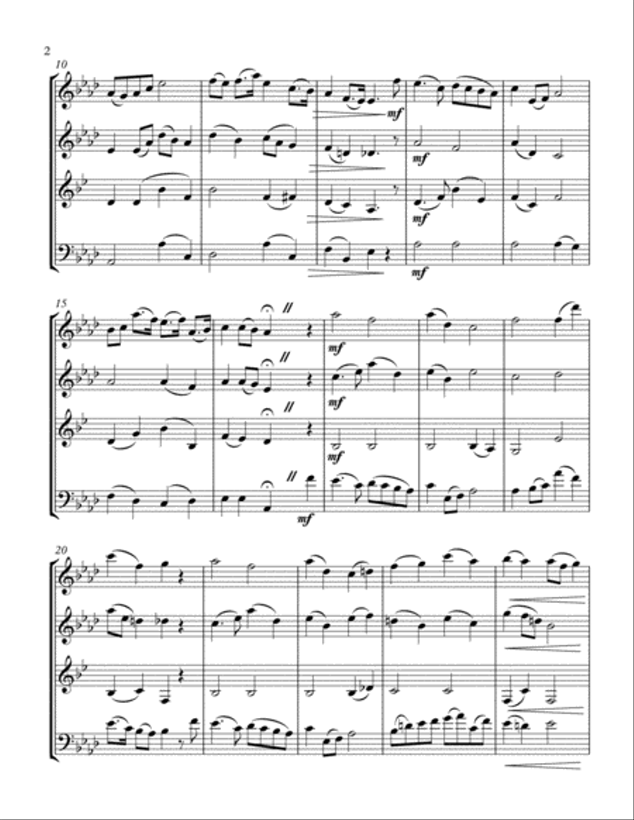 Jeanie with the Light Brown Hair (wind quartet) Woodwind Quartet scores gallery preview page 2