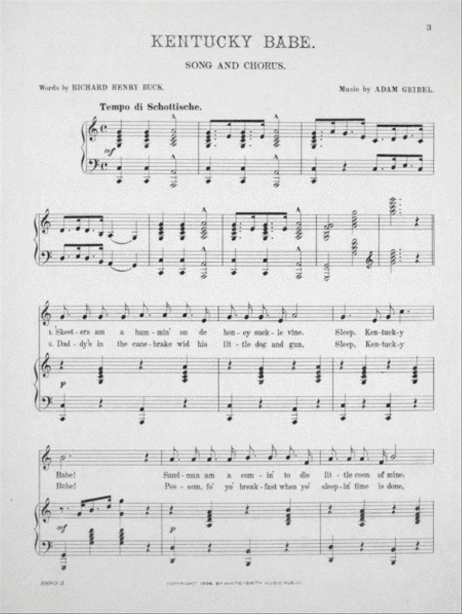 Kentucky Babe. A Plantation Lullaby Voice scores gallery preview page 2