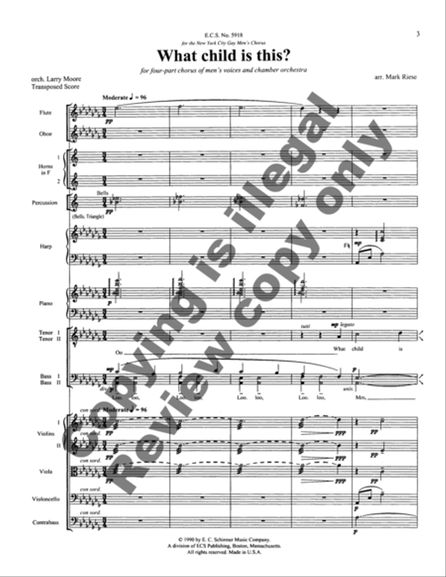 Christmas Trilogy: 2. What Child Is This? (Full Score) Choir scores gallery preview page 8