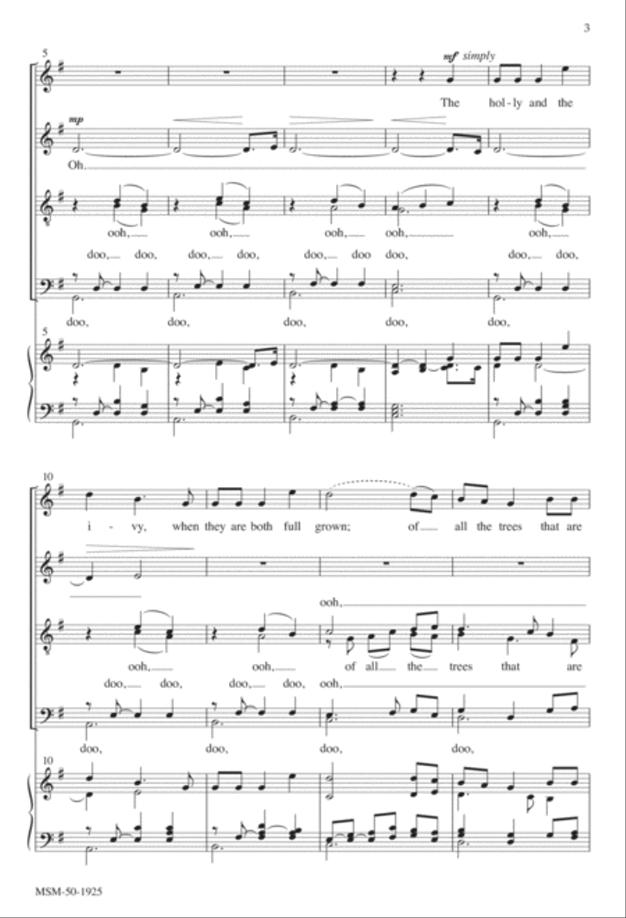 The Holly and the Ivy Divisi scores gallery preview page 3