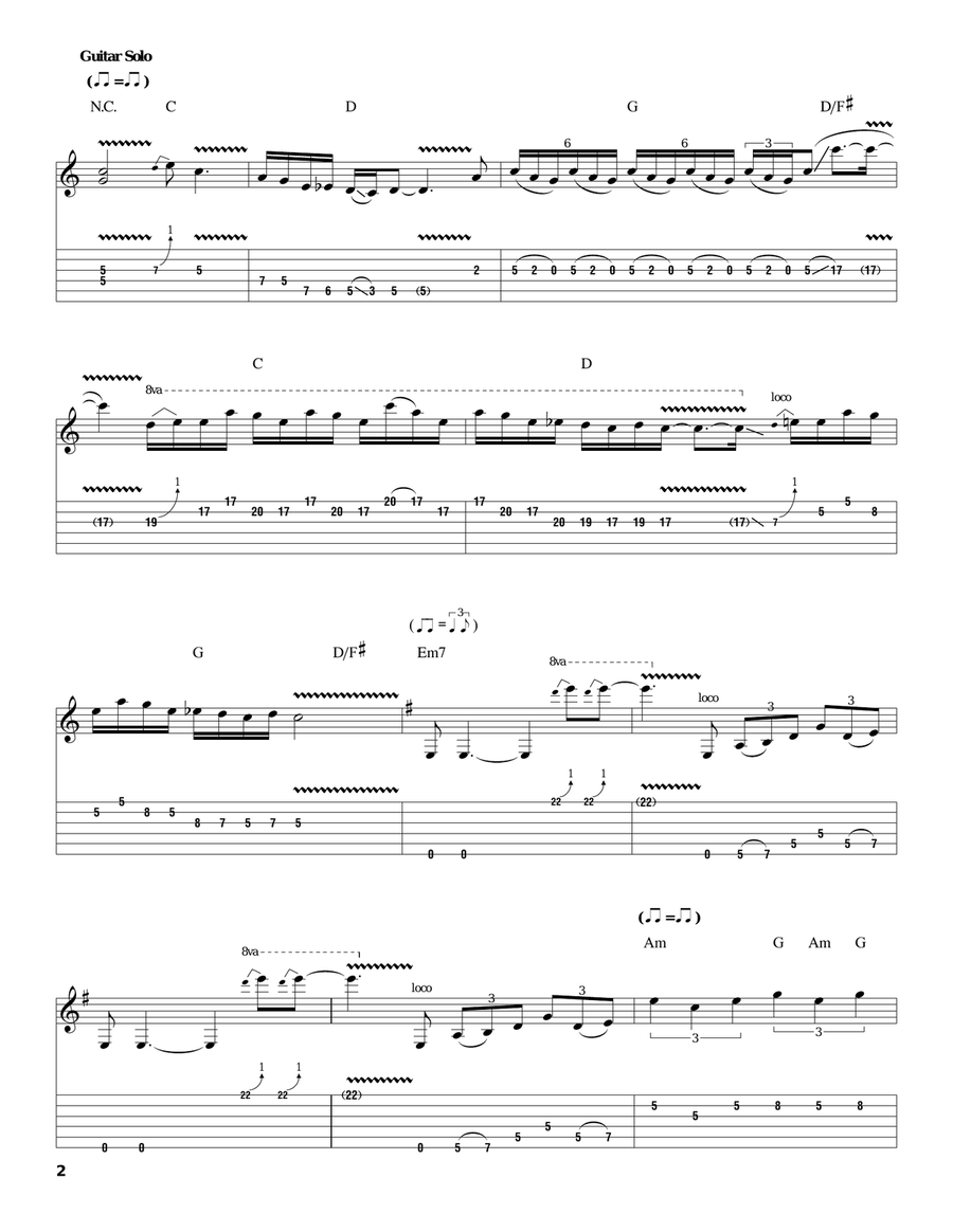 Carry On Wayward Son Acoustic Guitar scores gallery preview page 2
