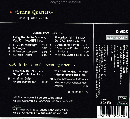String Quartets Op. 77