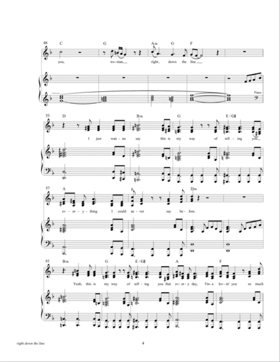 Right Down The Line Piano, Vocal, Guitar scores gallery preview page 6