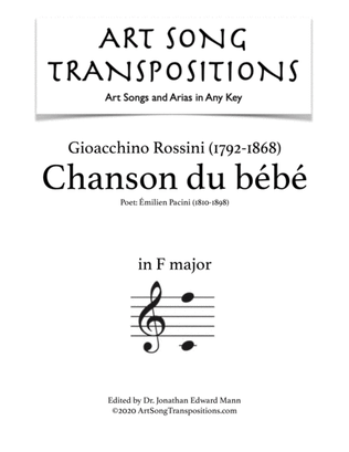 Book cover for ROSSINI: Chanson du bébé (transposed to F major)