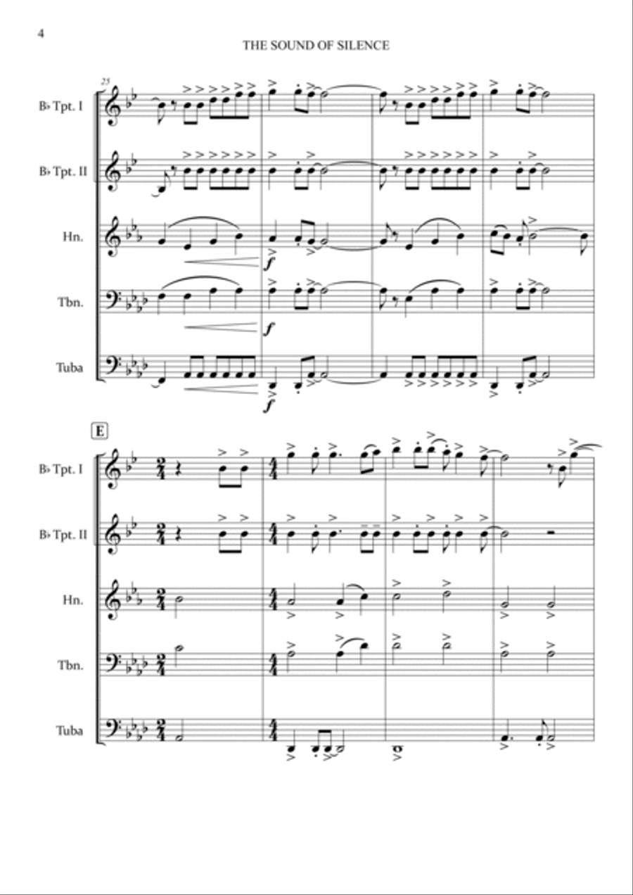 The Sound Of Silence Brass Ensemble scores gallery preview page 6