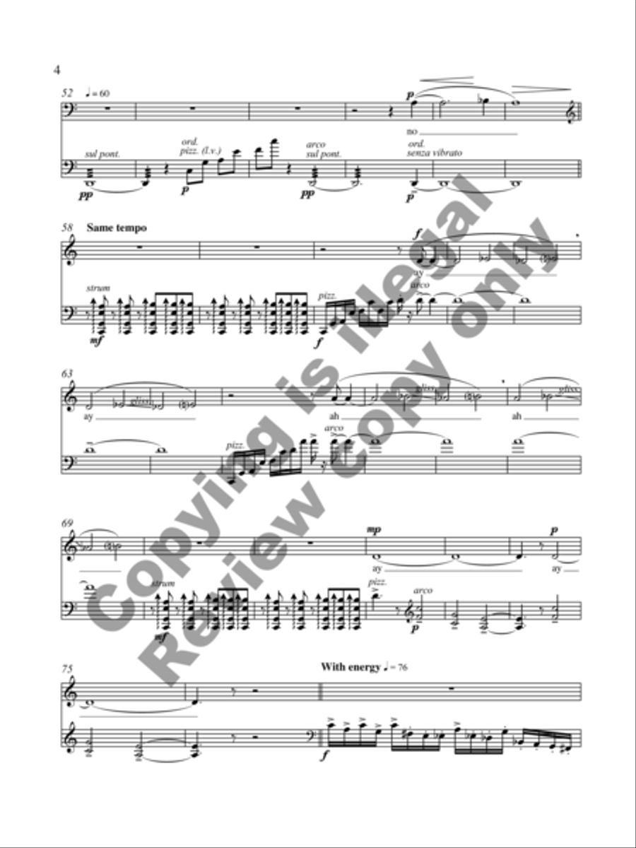 Aegupton: A Dance Piece for Baritone/Countertenor and Violoncello Baritone Voice scores gallery preview page 11