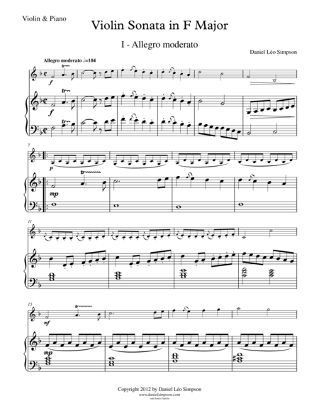 Violin Sonata in F major, 1st mvt. image number null