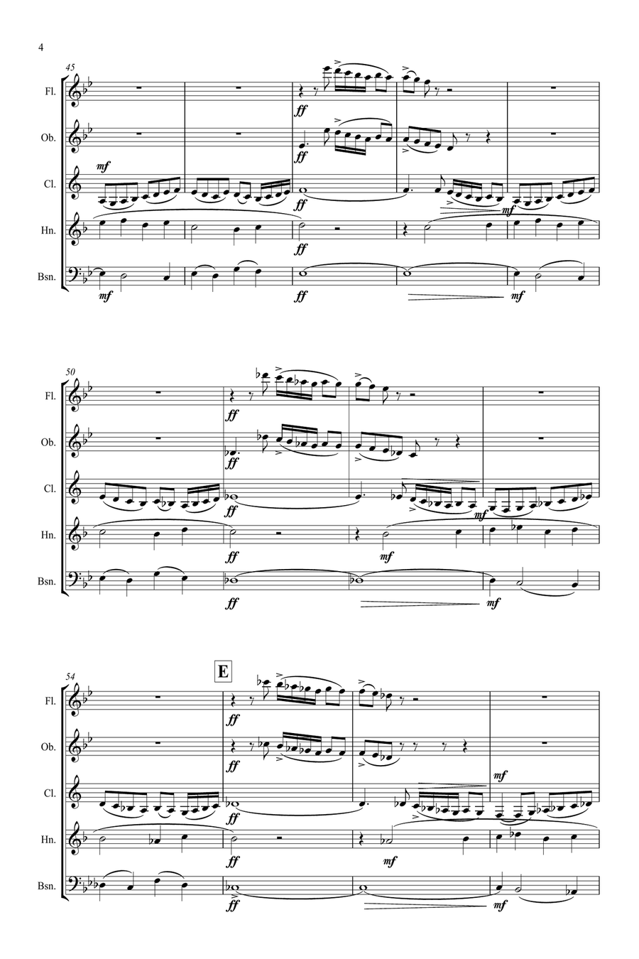 Fauré: Pavane Op.50 (transposed into G minor) - wind quintet Woodwind Quintet scores gallery preview page 4