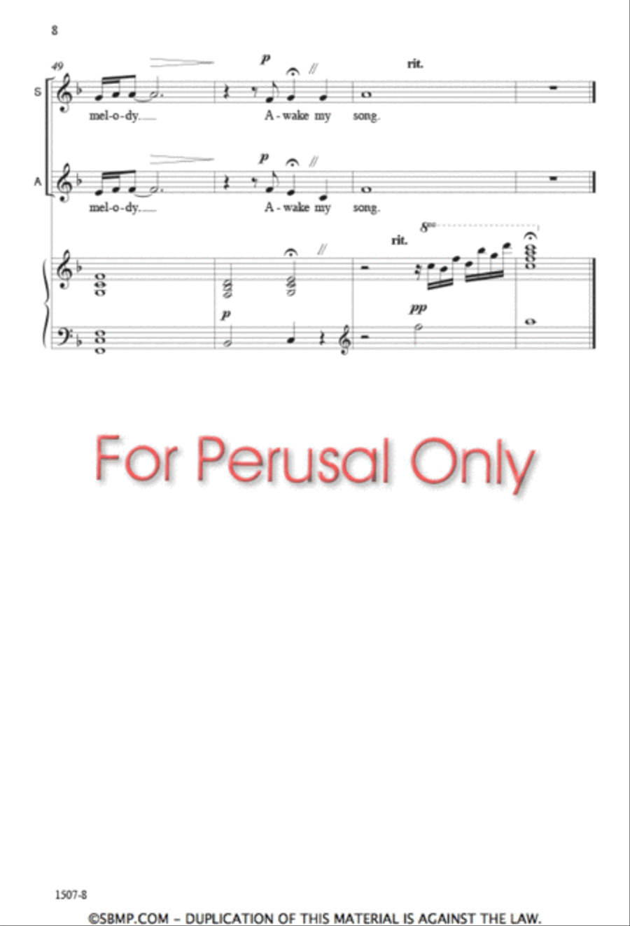 Awake My Song - SA Octavo SA scores gallery preview page 7