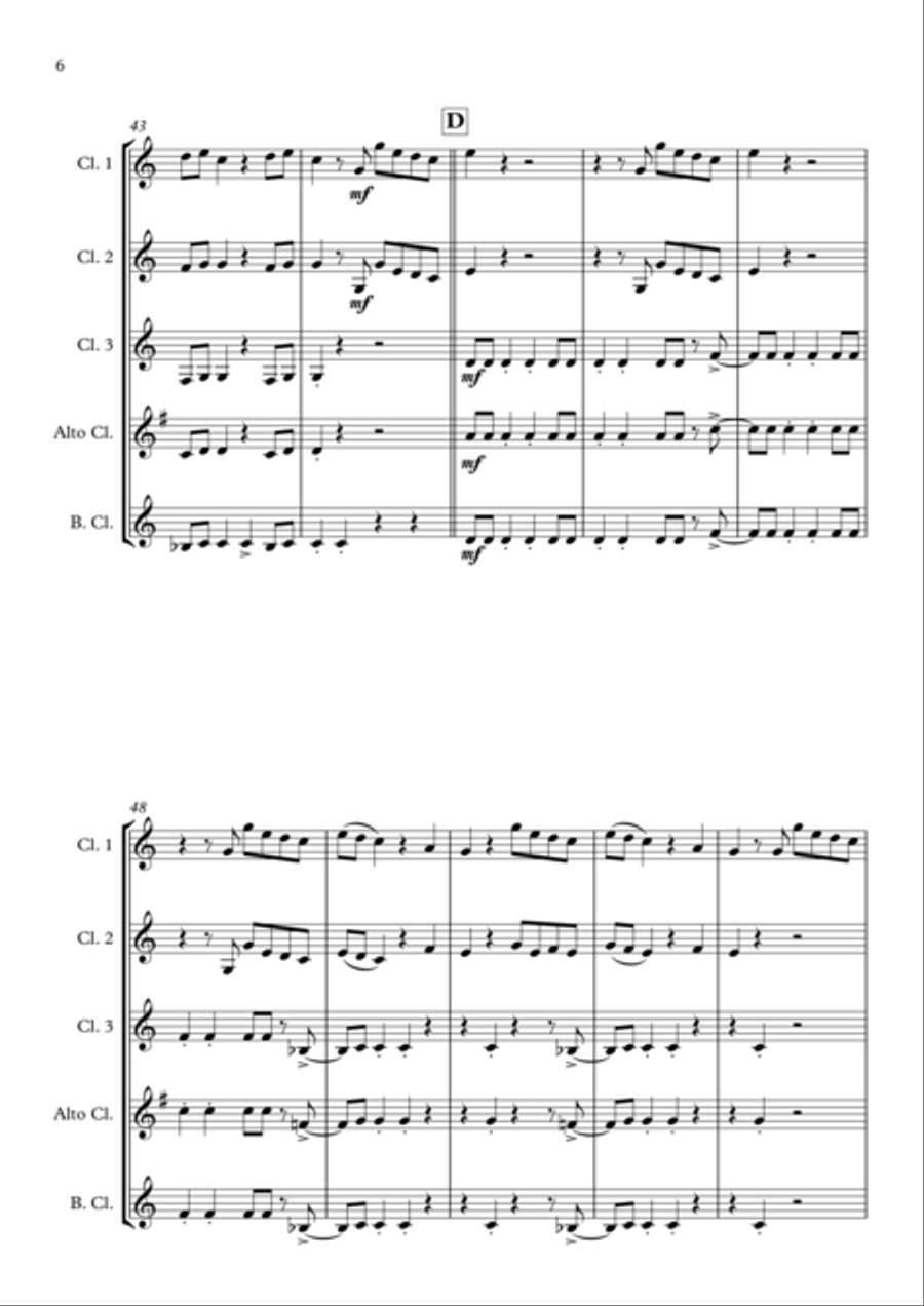 Shake It Off Clarinet Quartet scores gallery preview page 6