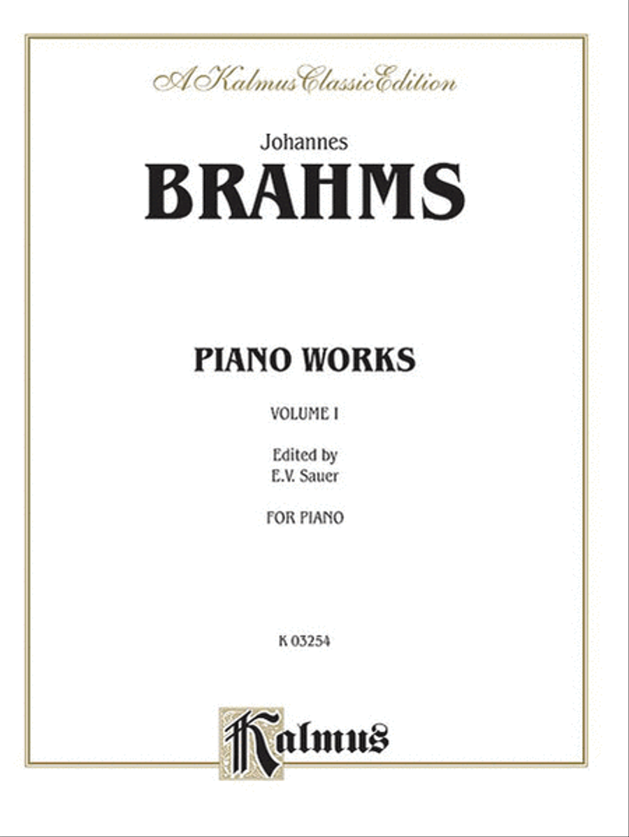 Piano Works (Op. 1 to Op. 24), Volume 1