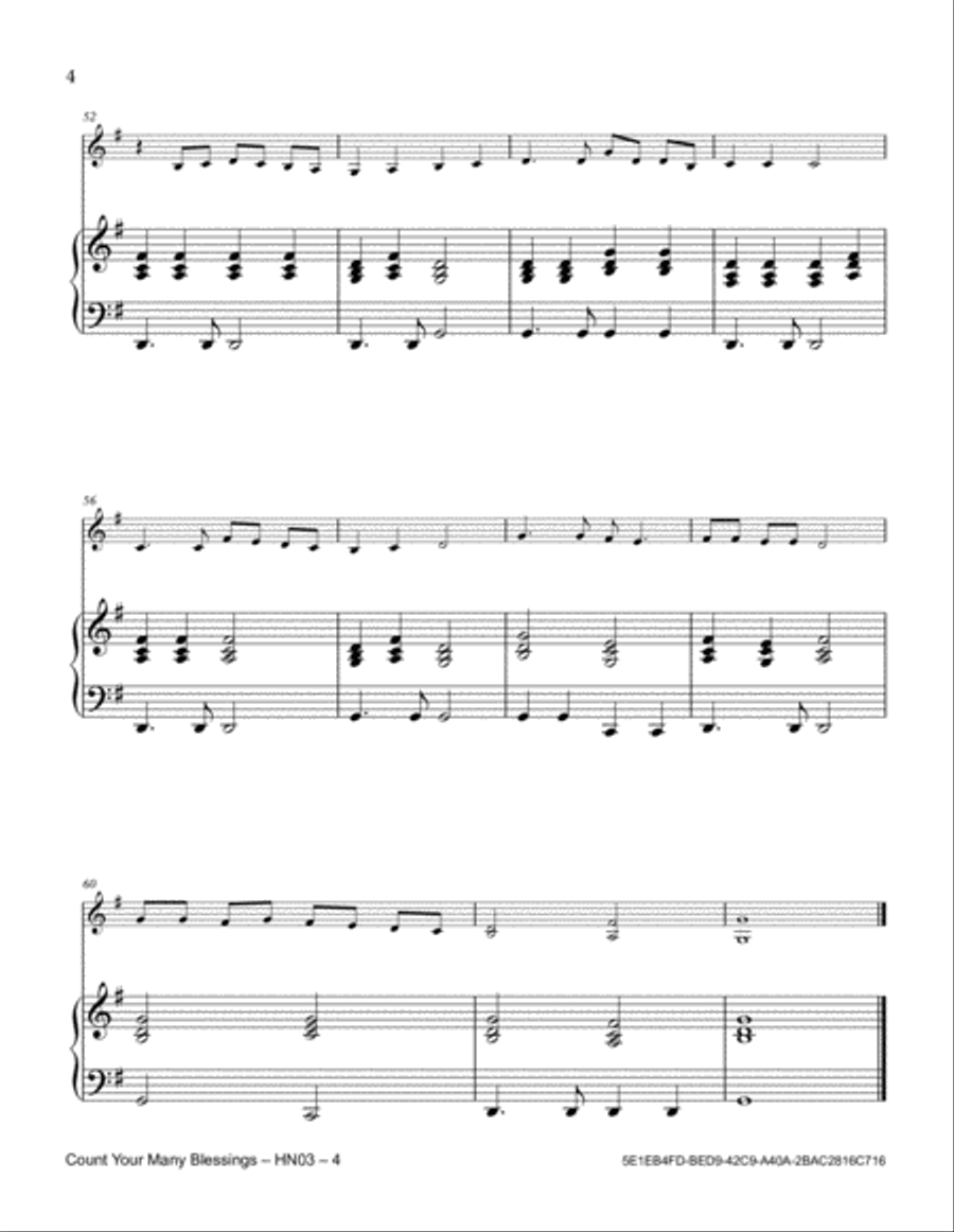 Count Your Many Blessings Horn scores gallery preview page 4