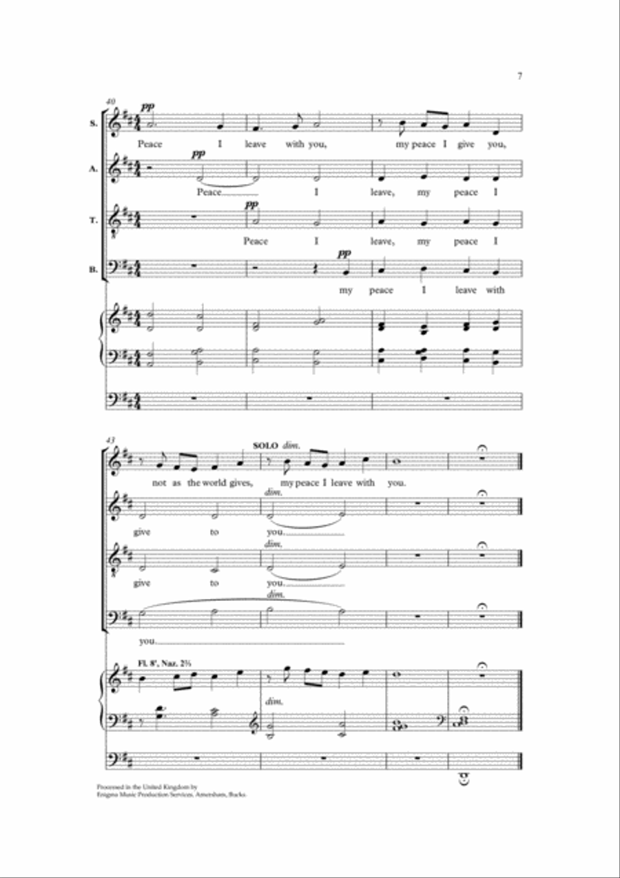 Peace I leave with you 4-Part scores gallery preview page 3