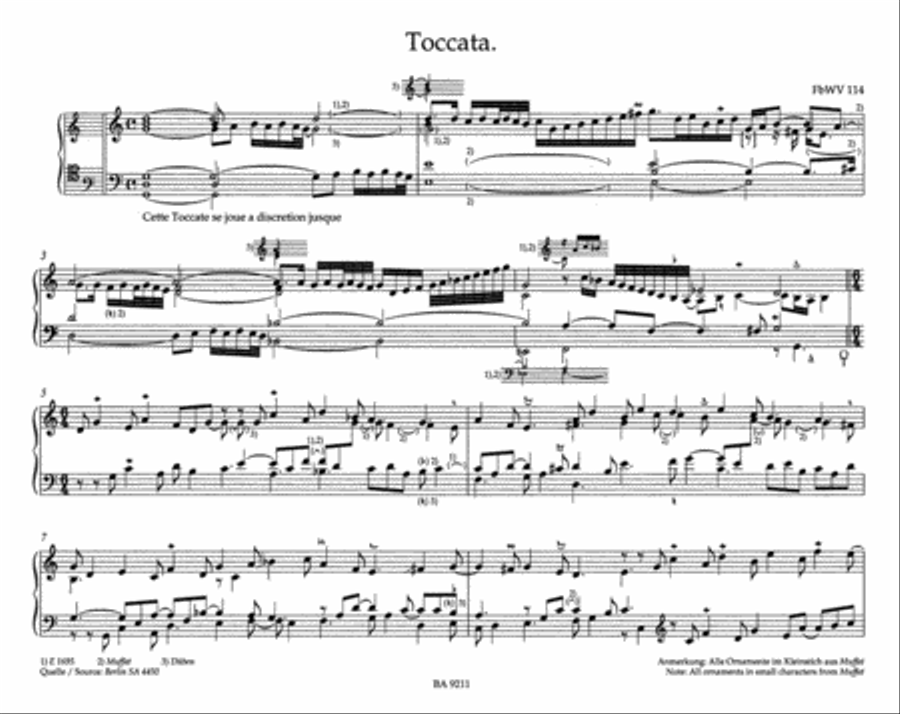 Clavier- und Orgelwerke abschriftlicher ueberlieferung: Toccaten