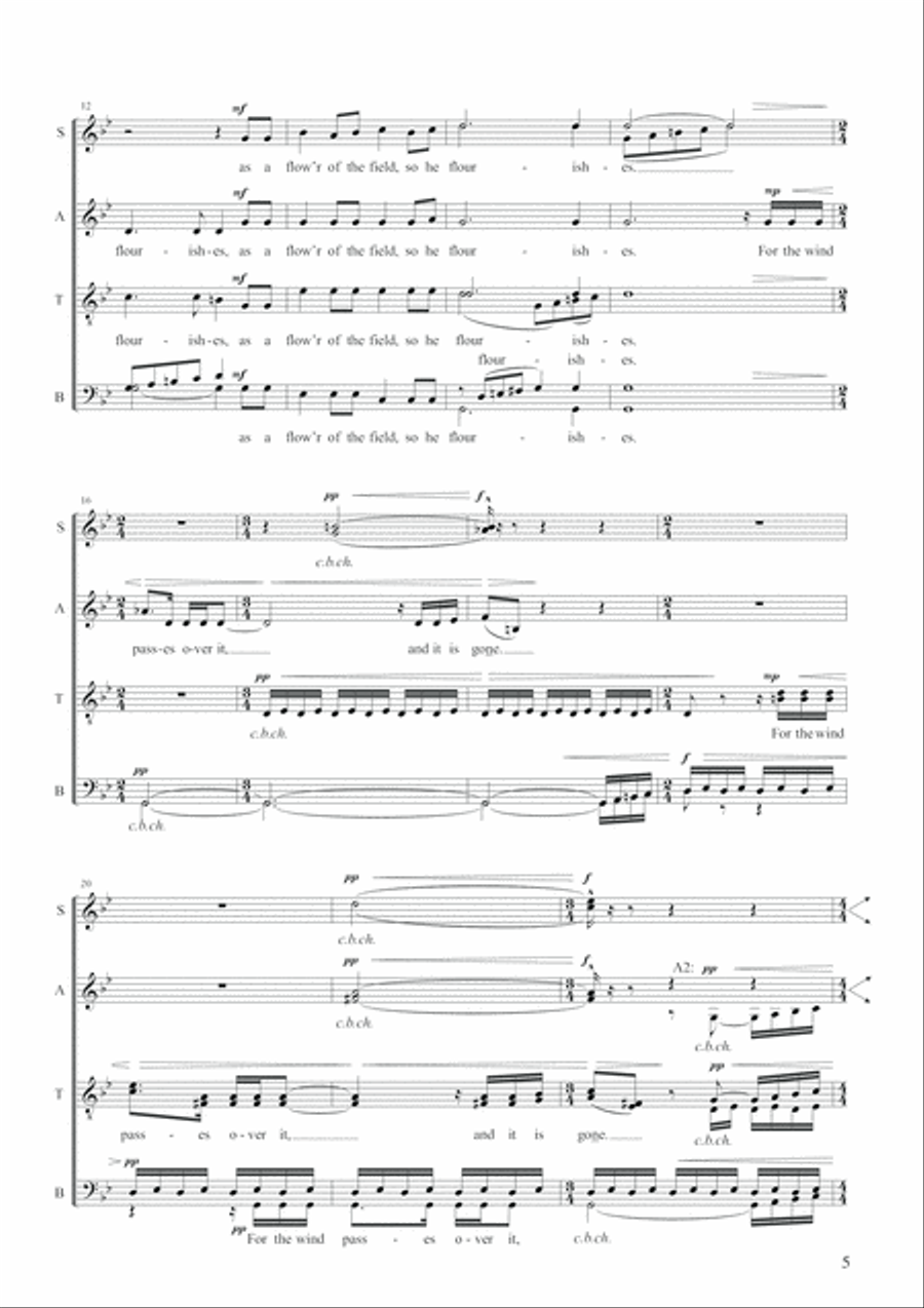 As for man, his days are like grass SSAATTBB scores gallery preview page 5