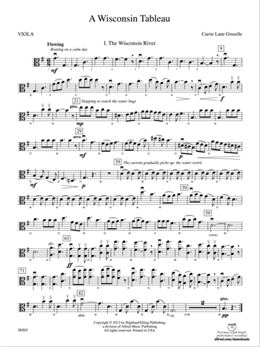 A Wisconsin Tableau: Viola String Orchestra scores gallery preview page 1