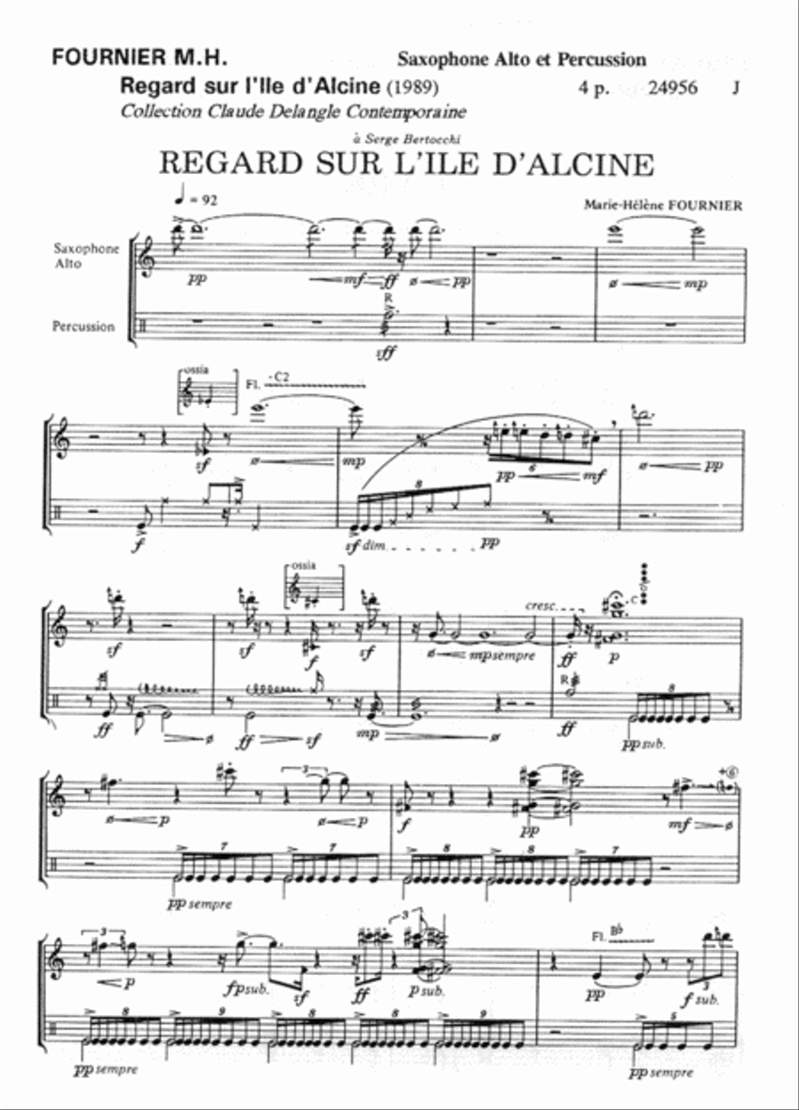 Regard Ile D'Alcine / Sentiers Saxophone scores gallery preview page 2