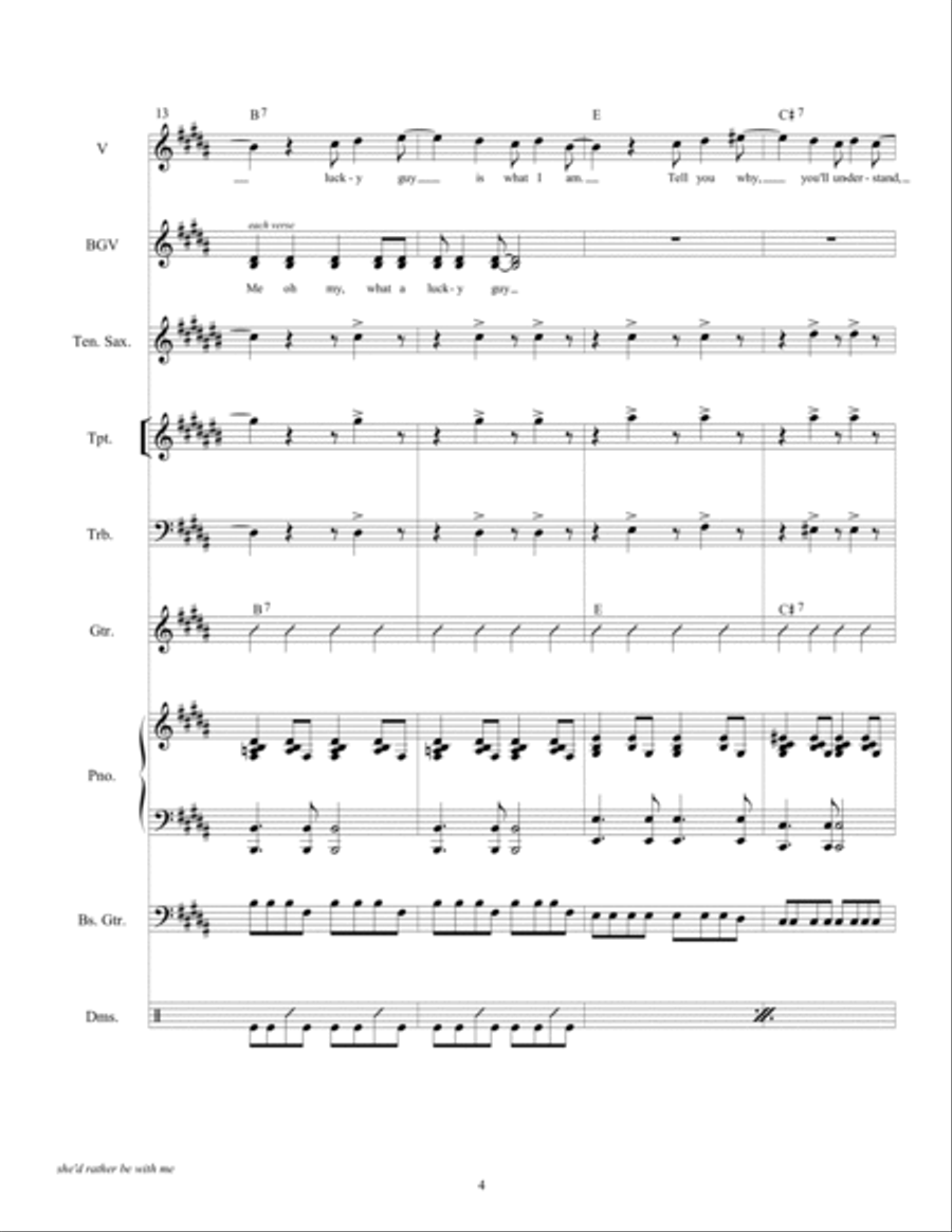 She'd Rather Be With Me Small Ensemble scores gallery preview page 6
