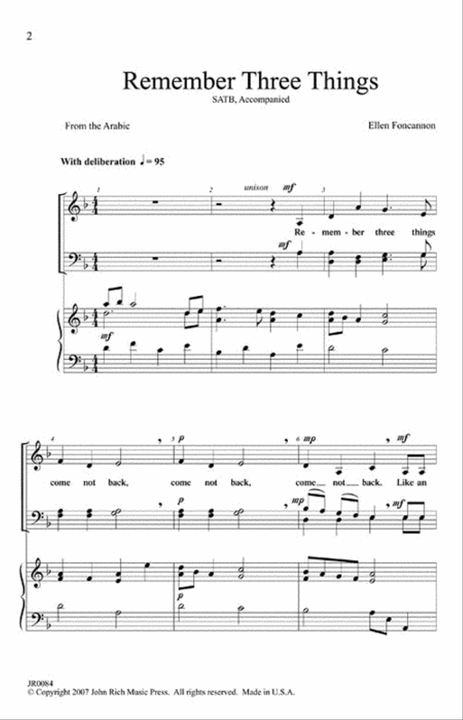 Remember Three Things 4-Part scores gallery preview page 2