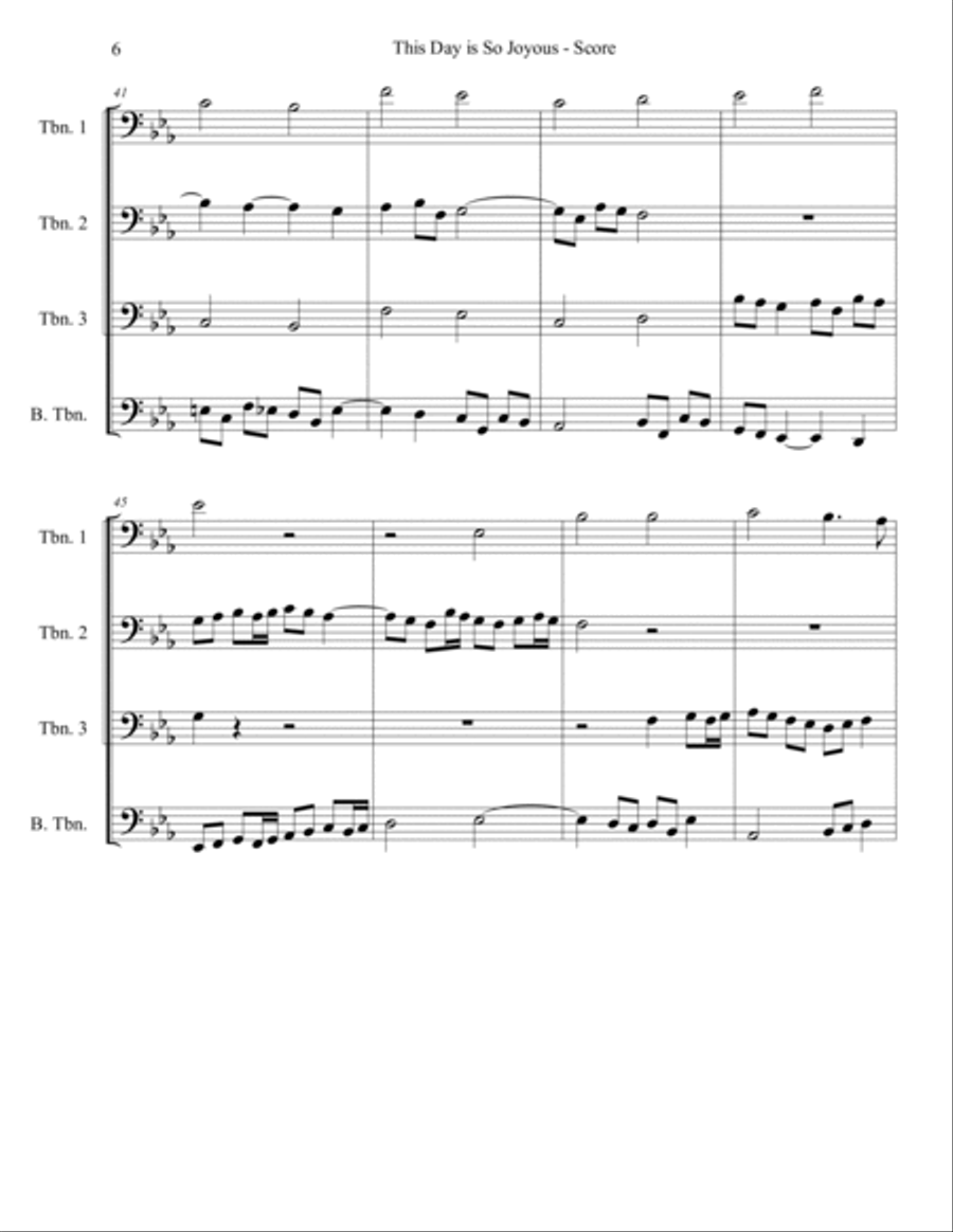 This Day is So Joyous - Trombone Quartet Trombone Quartet scores gallery preview page 6