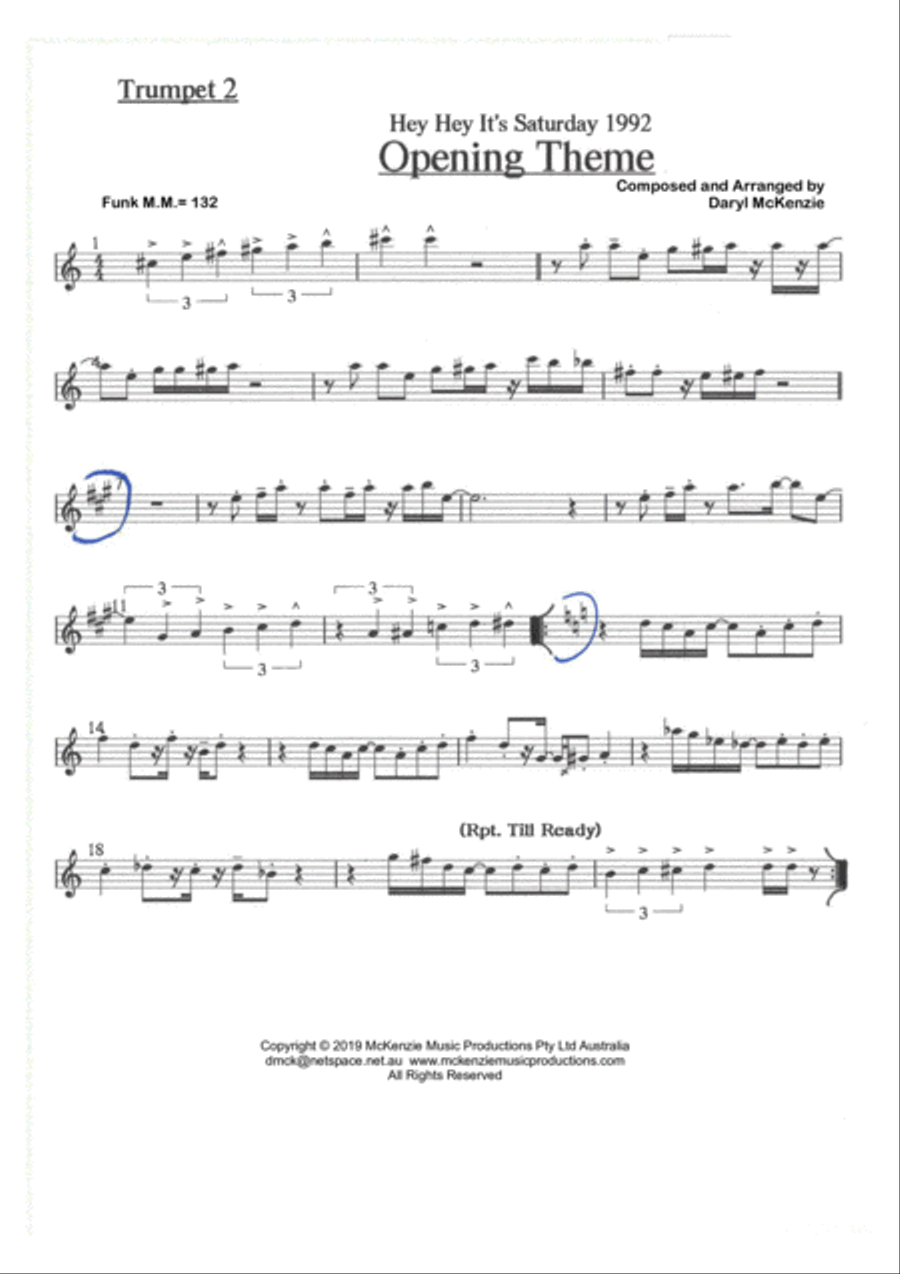 Hey Hey It's Saturday Opening Theme - Instrumental Studio Band Saxophone scores gallery preview page 2