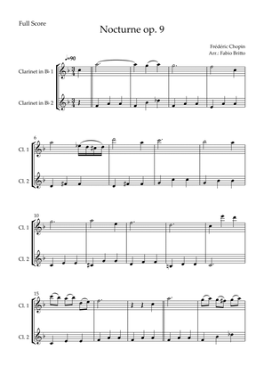 Book cover for Nocturne Op.9 No. 2 (Frédéric Chopin) for Clarinet in Bb Duo