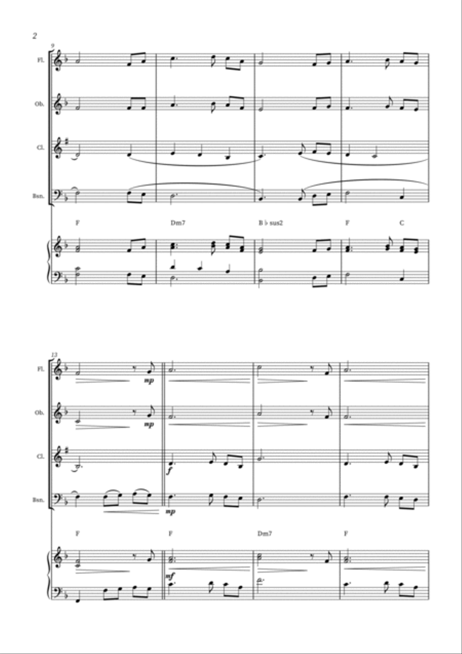 Jesus Paid It All - Woodwind Quartet and Piano (+Chords) Woodwind Quartet scores gallery preview page 2